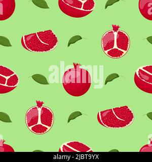 Simpatico melograno senza cuciture. Illustrazione vettoriale piatta Illustrazione Vettoriale