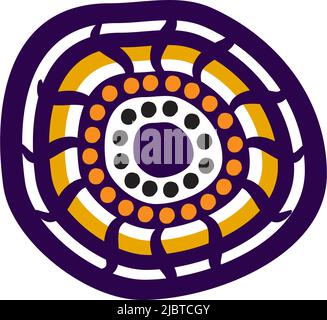 Logo Turtle con modello vettoriale in stile aborigeno Illustrazione Vettoriale