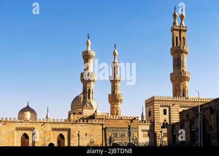 Egitto, Cairo, Cairo islamico, città vecchia dichiarata Patrimonio dell'Umanità dall'UNESCO, moschea al Azhar Foto Stock