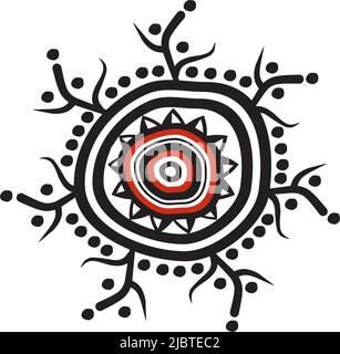 Logo Turtle con modello vettoriale in stile aborigeno Illustrazione Vettoriale