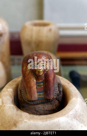 Egitto, Cairo, centro, museo egizio del Cairo, scatola canopica di Thuya Foto Stock