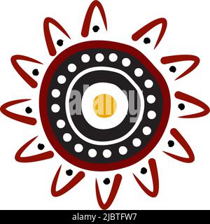 Logo Turtle con modello vettoriale in stile aborigeno Illustrazione Vettoriale