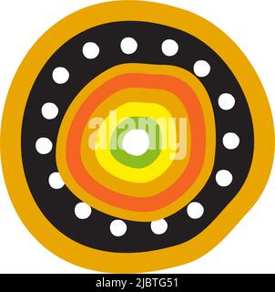 Logo Turtle con modello vettoriale in stile aborigeno Illustrazione Vettoriale