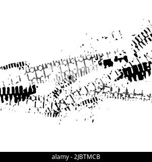 Tracce del battistrada di un'auto, di un motociclo o di una bicicletta. Motocross, rally, pista, tracce di ruote grunghe. Vettore. Illustrazione Vettoriale