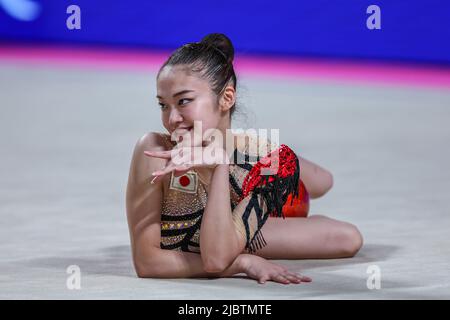 Kita Sumire (JPN) durante la Ginnastica ritmica di Ficam Coppa del mondo 2022 Pesaro alla Vitrifrigo Arena di Pesaro. Foto Stock