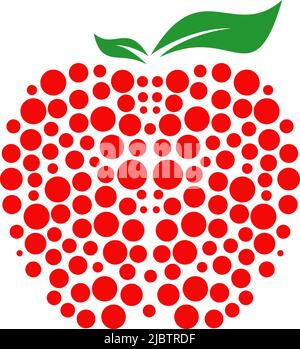 Modello di illustrazione vettoriale del logo dell'icona Apple Fruit Illustrazione Vettoriale