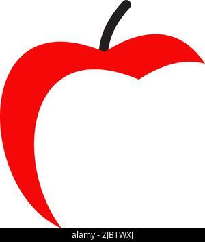 Modello di illustrazione vettoriale del logo dell'icona Apple Fruit Illustrazione Vettoriale