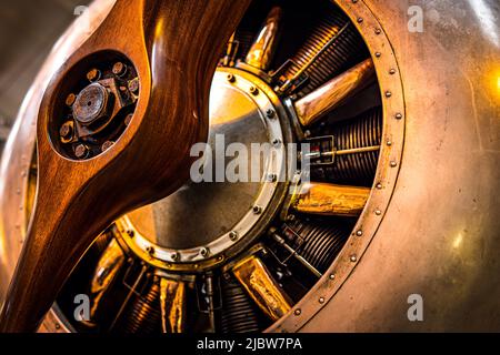 1916 motore rotativo Sopwith Pup (G-EBKY) Foto Stock