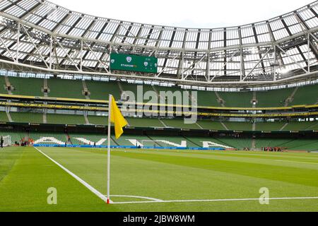 8th giugno 2022; Aviva Stadium, Dublino, Irlanda; UEFA Nations League Football, Repubblica d'Irlanda contro Ucraina; General view of the Aviva Stadium. Foto Stock