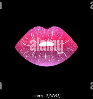 Labbra con effetto bitmap Illustrazione Vettoriale