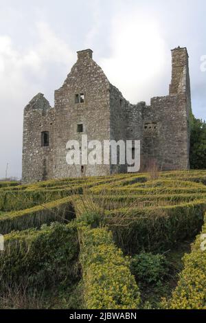 Tully Castle, Lough Erne, County Fermanagh, Irlanda del Nord Foto Stock