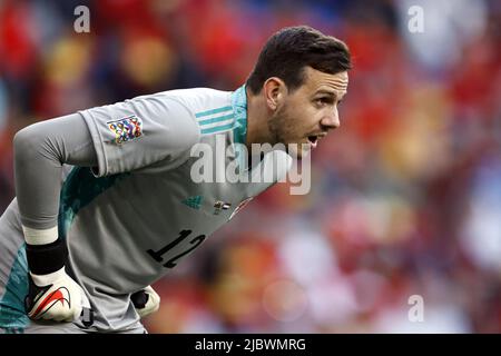 CARDIFF - portiere del Galles Danny Ward durante la partita della UEFA Nations League tra il Galles e i Paesi Bassi al Cardiff City Stadium il 8 giugno 2022 a Cardiff, Galles. ANP MAURICE VAN STEEN Foto Stock