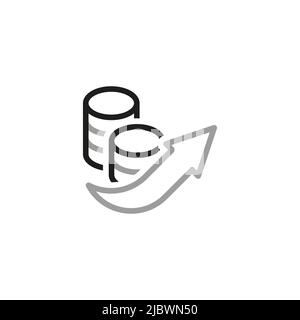 Icone vettoriali relative a Simple of Money Movement. Icona di crescita del profitto e del reddito in stile lineare. Tratto vettoriale modificabile. Illustrazione Vettoriale