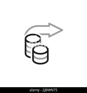 Icone vettoriali relative a Simple of Money Movement. Icona di crescita del profitto e del reddito in stile lineare. Tratto vettoriale modificabile. Illustrazione Vettoriale