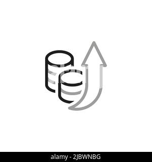 Icone vettoriali relative a Simple of Money Movement. Icona di crescita del profitto e del reddito in stile lineare. Tratto vettoriale modificabile. Illustrazione Vettoriale