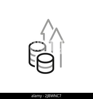 Icone vettoriali relative a Simple of Money Movement. Icona di crescita del profitto e del reddito in stile lineare. Tratto vettoriale modificabile. Illustrazione Vettoriale