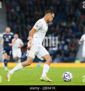 Glasgow, Regno Unito. 08th giugno 2022. La Scozia ha giocato in Armenia all'Hampden Park, lo stadio nazionale di calcio della Scozia, nel primo round della UEFA Nations League. Entrambe le squadre sono nella Lega B, Gruppo 1. Secondo Steve Clark, il manager scozzese, il team spera di passare dalla sconfitta contro l'Ucraina una settimana fa. Credit: Findlay/Alamy Live News Foto Stock