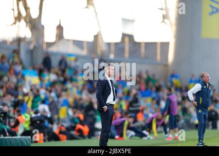 8th giugno 2022; Aviva Stadium, Dublino, Irlanda; UEFA Nations League Football, Repubblica d'Irlanda contro Ucraina; Stephen Kenny Ireland manager Foto Stock