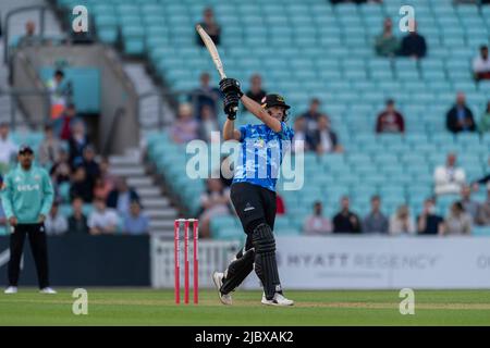 LONDRA, REGNO UNITO. 08th Giu, 2022. Durante Vitality Blast - Surry vs Sussex Sharks al Kia Oval Cricket Ground mercoledì 08 giugno 2022 a LONDRA INGHILTERRA. Credit: Taka G Wu/Alamy Live News Foto Stock