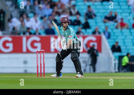 LONDRA, REGNO UNITO. 08th Giu, 2022. Durante Vitality Blast - Surry vs Sussex Sharks al Kia Oval Cricket Ground mercoledì 08 giugno 2022 a LONDRA INGHILTERRA. Credit: Taka G Wu/Alamy Live News Foto Stock