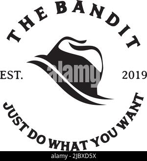 Modello di illustrazione vettoriale di ispirazione per il logo di Bandit Icon Illustrazione Vettoriale