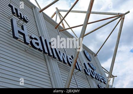 L'Halliwell Jones Stadium, sede del Warrington Wolves Rugby League Club, Conference Centre, Mike Gregory Way, Warrington, Inghilterra, WA2 7NE Foto Stock