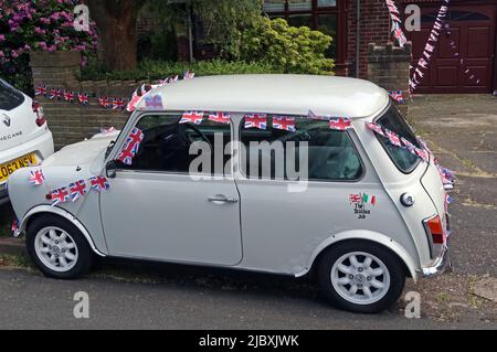 Vecchio stile originale BLMC - British Leyland Motor Corporation Ltd, Mini Italian Job Edition Foto Stock