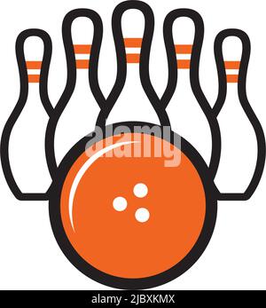 Modello vettoriale ispirazione logo bowling Illustrazione Vettoriale