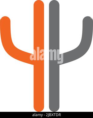 Modello vettoriale di ispirazione per il logo Cactus Illustrazione Vettoriale