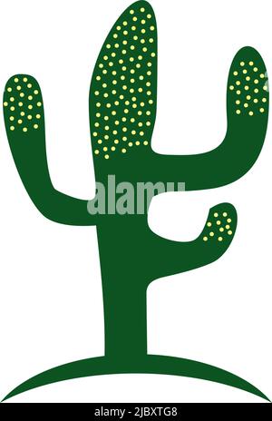 Modello vettoriale di ispirazione per il logo Cactus Illustrazione Vettoriale