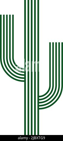 Modello vettoriale di ispirazione per il logo Cactus Illustrazione Vettoriale