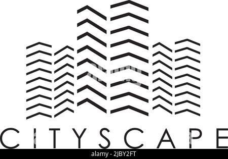 Modello vettoriale di ispirazione per il logo cityscape Illustrazione Vettoriale