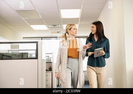 Due colleghi che si riuniscono in ufficio Foto Stock