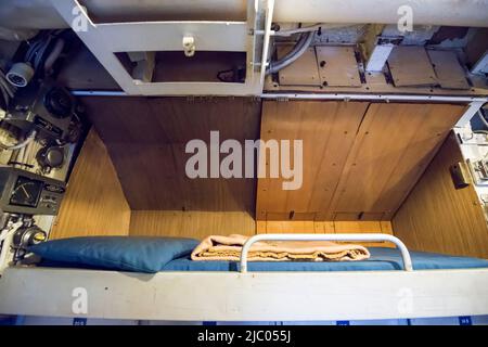All'interno di un sottomarino con Bed Room Capitan a Milano. Foto Stock