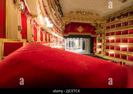 Teatro alla Scala in Piazza della Scala interni a Milano, Lombardia in Italia. Foto Stock