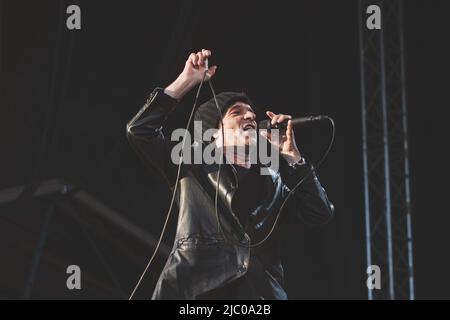 Copenaghen, Danimarca. 10th ago 2018. Joakim Thastrom si esibisce dal vivo sul palco al festival Haven di Copenaghen. (Foto di Valeria Magri/SOPA Images/Sipa USA) Credit: Sipa USA/Alamy Live News Foto Stock