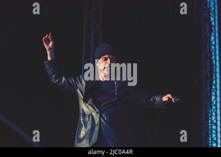 Copenaghen, Danimarca. 10th ago 2018. Joakim Thastrom si esibisce dal vivo sul palco al festival Haven di Copenaghen. (Foto di Valeria Magri/SOPA Images/Sipa USA) Credit: Sipa USA/Alamy Live News Foto Stock