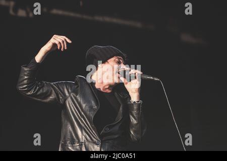 Copenaghen, Danimarca. 10th ago 2018. Joakim Thastrom si esibisce dal vivo sul palco al festival Haven di Copenaghen. (Foto di Valeria Magri/SOPA Images/Sipa USA) Credit: Sipa USA/Alamy Live News Foto Stock