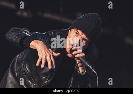 Copenaghen, Danimarca. 10th ago 2018. Joakim Thastrom si esibisce dal vivo sul palco al festival Haven di Copenaghen. (Foto di Valeria Magri/SOPA Images/Sipa USA) Credit: Sipa USA/Alamy Live News Foto Stock