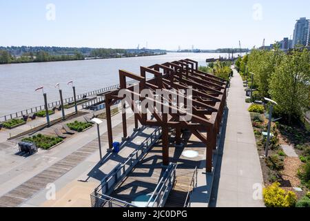 Westminster Pier Park. New Westminster, British Columbia, Canada. Foto Stock