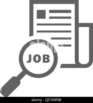 Occupazione, lavoro, notizie icona del giornale - file EPS vettoriale. Ideale per supporti di stampa, Web, immagini di stock, uso commerciale o qualsiasi tipo di progetto. Illustrazione Vettoriale