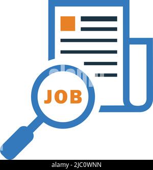 Occupazione, lavoro, notizie icona del giornale - file EPS vettoriale. Ideale per supporti di stampa, Web, immagini di stock, uso commerciale o qualsiasi tipo di progetto. Illustrazione Vettoriale