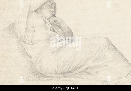 Donna addormentata, disegnatrice: Francesco salviati, 1520 - 1563, carta, h 128 mm x l 190 mm Foto Stock