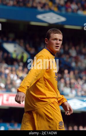 Chelsea / Everton 2004 Wayne Rooney Foto Stock