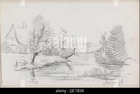 Pagina 25 da un libro di 23 pagine, Casa sul lungomare di Doesburg, disegnatore: Willem Witsen, Doesburg, Jun-1878, carta Foto Stock