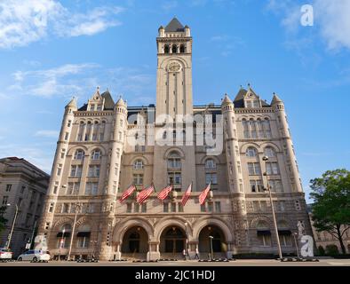 Waldorf Astoria Hotel nel centro di Washington, D.C., Stati Uniti. Nuova apertura dell'hotel di lusso a 5 stelle Hilton Waldorf Astoria, l'ex Trump Hotel. Foto Stock