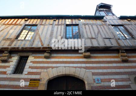 Hotel de Mauroy (XVI) Maison de l'Outil costruito intorno al 1560, Troyes, Aube, Champagne-Ardenne, Francia. Foto Stock