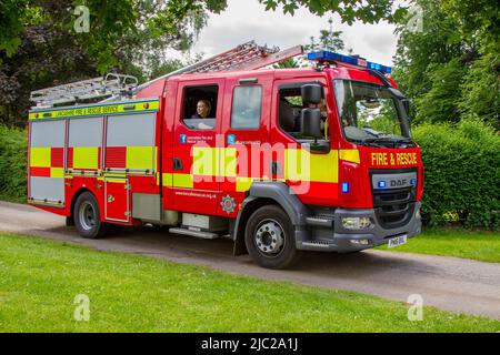 Lancashire Fire and Rescue Emergency Response Vehicle, che arriva al Worden Park Motor Village per il Leyland Festival, Regno Unito Foto Stock