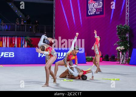 Pesaro, Italia. 05th giugno 2022. Italia gruppo team durante la Ginnastica ritmica Coppa del mondo 2022 Pesaro alla Vitrifrigo Arena di Pesaro. Credit: SOPA Images Limited/Alamy Live News Foto Stock