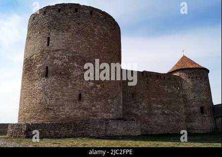 Antica fortezza di Akkerman, cittadella principale e tenere sulla riva del estuario Dniester, Bilhorod-Dnistrovskyi, Odessa Regione, Ucraina Foto Stock